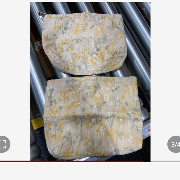 Flower Cosmetic Bags 2 PACK BUNDLE NEW! - Picture 3 of 9